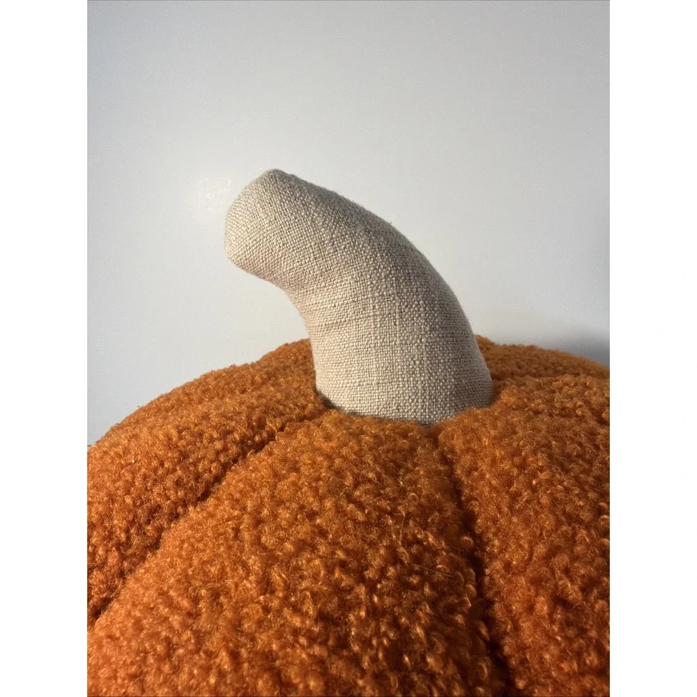 Brentwood Originals Halloween Faux Fur Orange Pumpkin Shaped 13x13